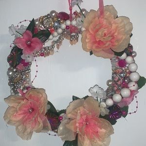 Handmade Vintage Jewelry Wreath 10” round